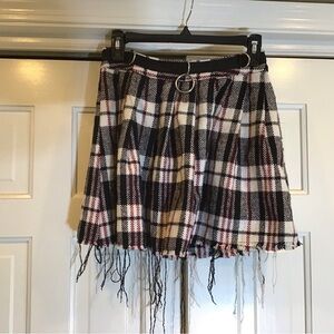 Plaid Mini Skirt Pleated Black White Sz S E-Girl Grunge Acedemia Goth Emo Punk